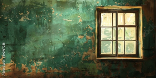 The background is completely mix Green and Brown with no texture and the window is in the right hand side