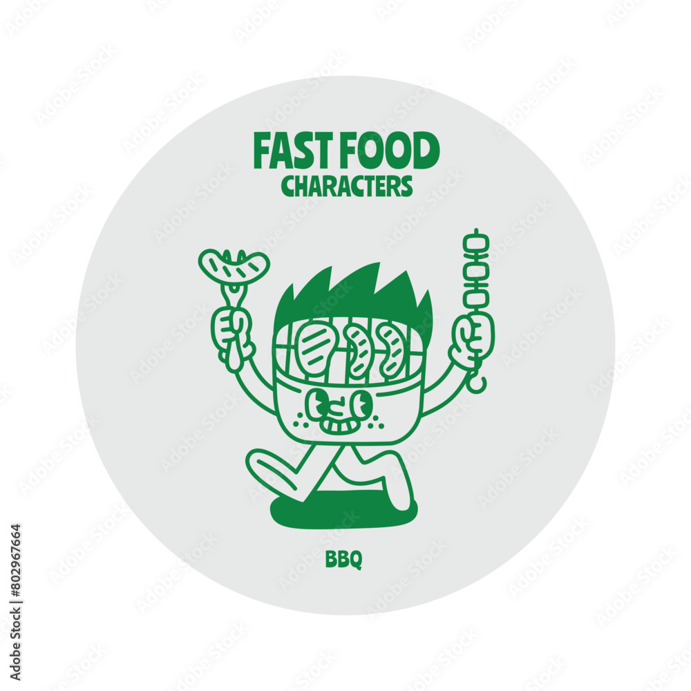Fast food character vector design Fast food character vector design
