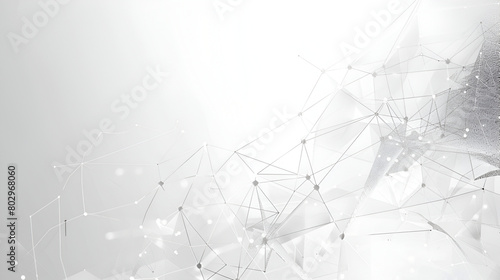 Big data, cryptography programming 3D Neural network, cloud technologies Global database, artificial intelligence. Bright,black and white background with bokeh effect,White background with plexus line