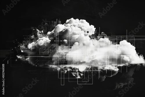 A simple yet striking image of a cloud. Perfect for various design projects photo