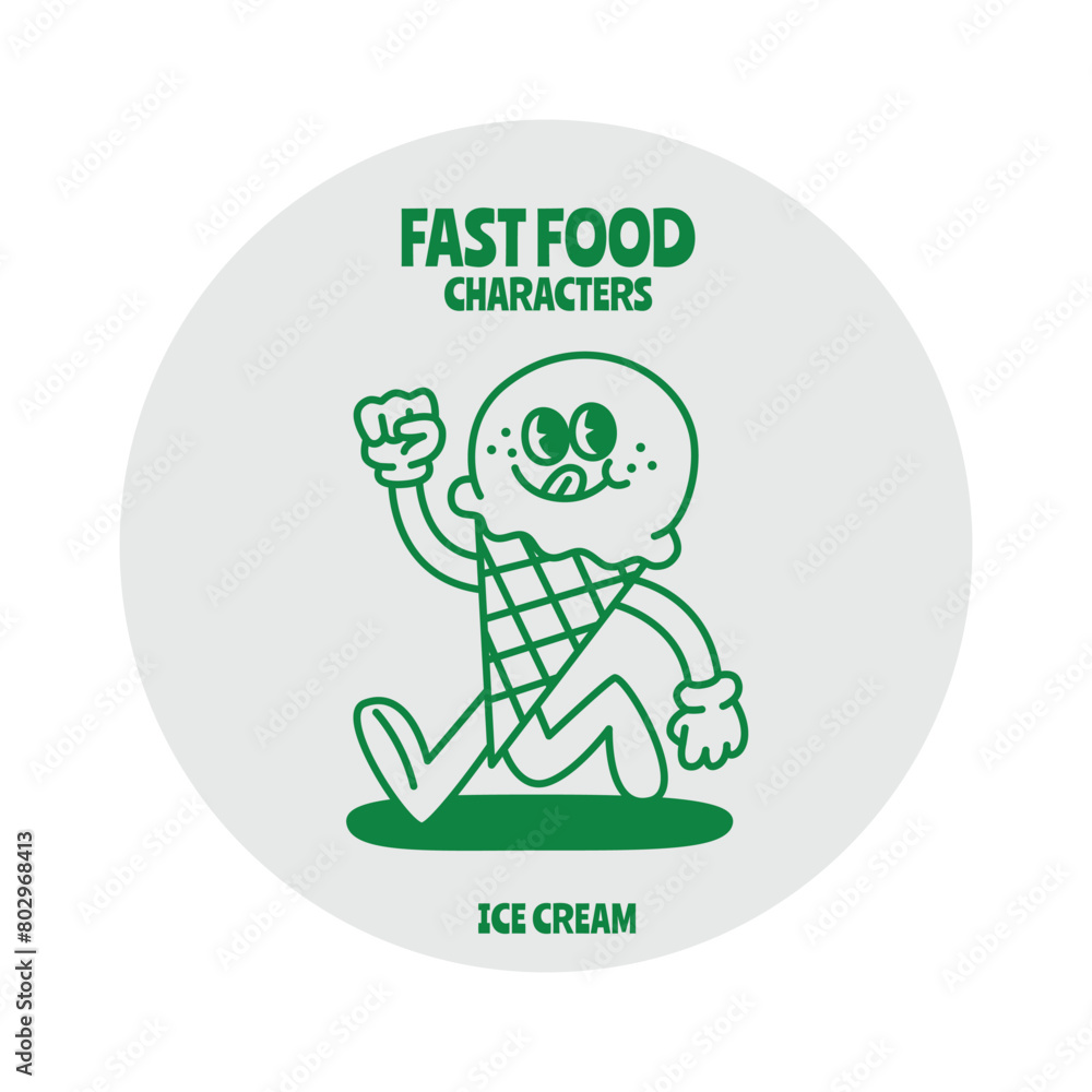 Fast food character vector design Fast food character vector design