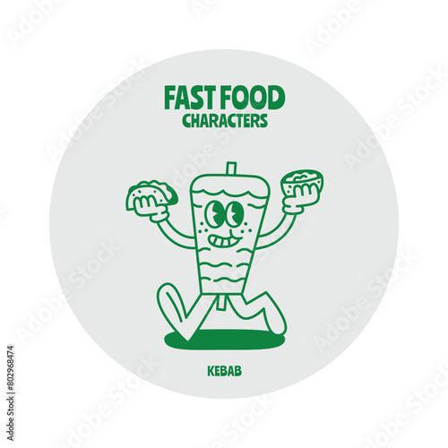 Fast food character vector design  