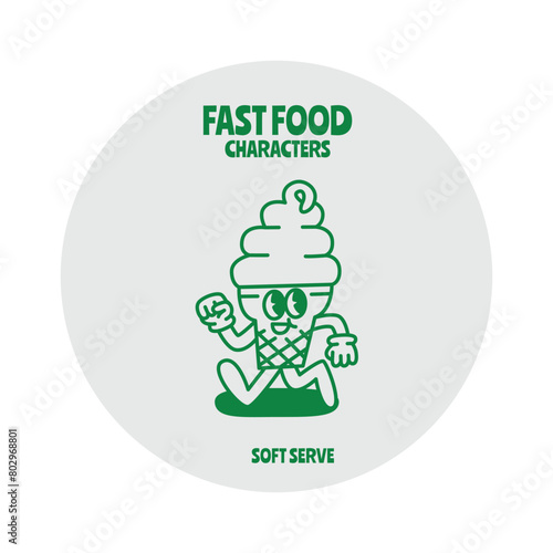 Fast food character vector design  