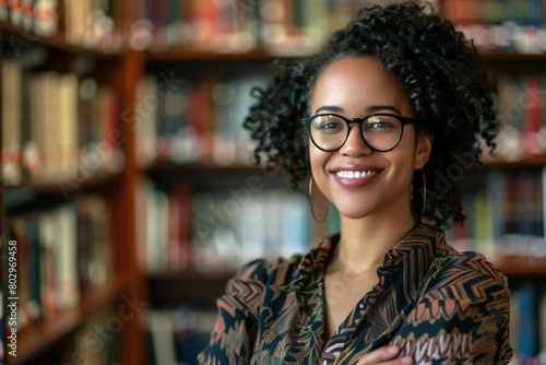 Portrait of a Happy Librarian in Her Element © Vera