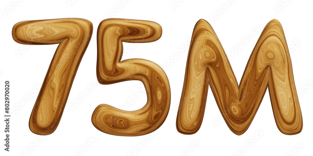 Wooden 75m for followers and subscribers celebration Wooden 75m for followers and subscribers celebration