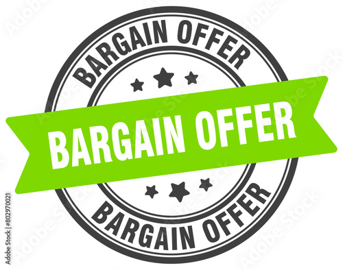 bargain offer stamp. bargain offer label on transparent background. round sign