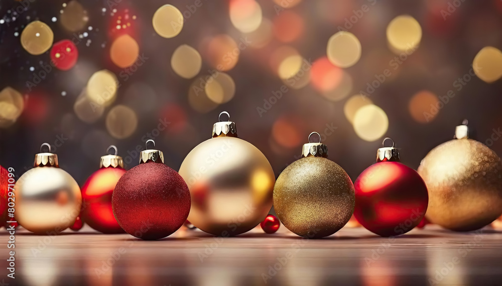 Glittery Christmas baubles with golden bokeh in the background. Glittery Christmas baubles with golden bokeh in the background.