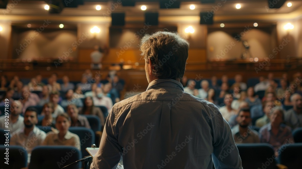 Audience Engagement: Man Questioning Speaker Audience Engagement: Man Questioning Speaker