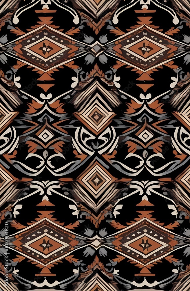 Southwest western design style in a seamless repeat pattern Southwest western design style in a seamless repeat pattern