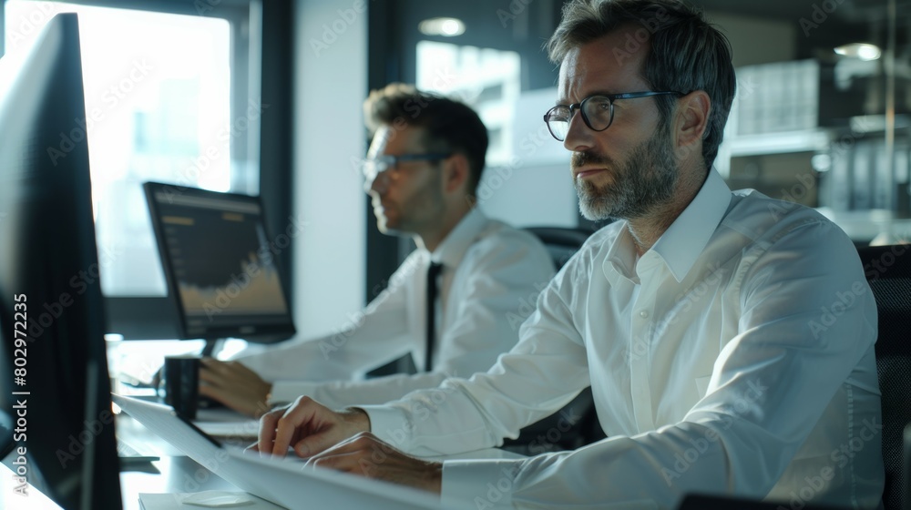 Confident Businessmen Working in Office Confident Businessmen Working in Office