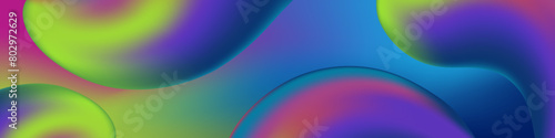 Abstract digital artwork featuring vibrant and colorful bubbles or spheres against a gradient background