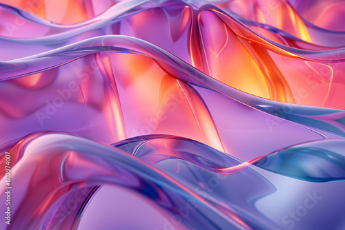 Abstract transparent material wavy background 