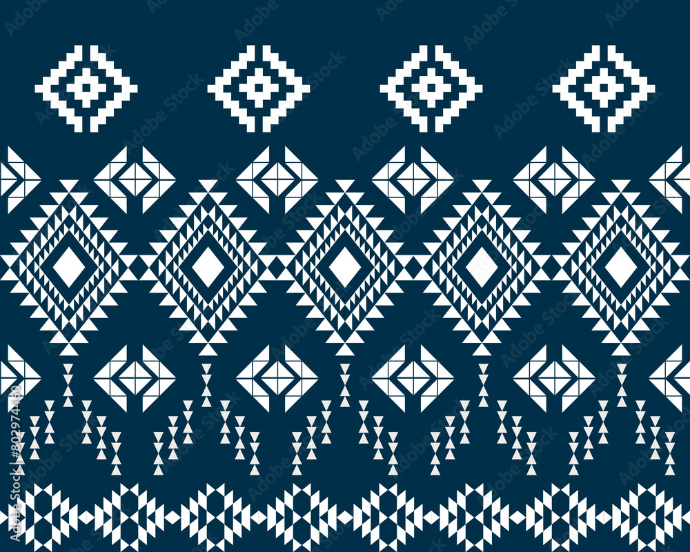 Fototapeta premium abstract Traditional geometric ethnic fabric pattern ornate elements with ethnic patterns design for textiles, rugs, clothing, sarong, scarf, batik, wrap, embroidery, print, curtain, carpet, wallpaper