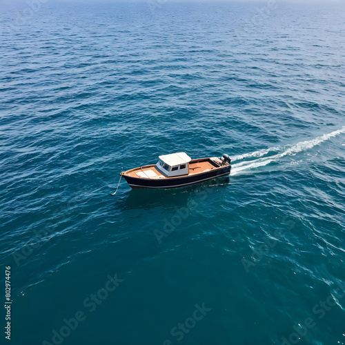 motor boat on the sea © shiv