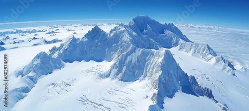 Serene alaska mountain range wilderness landscape with snow covered mountains wallpaper © Andrei