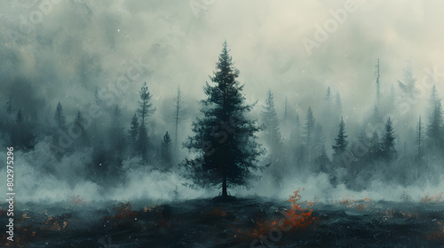 Solitary Beauty: Grey Forest Canvass
