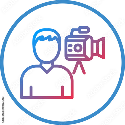 Camera Operator Male Icon Style