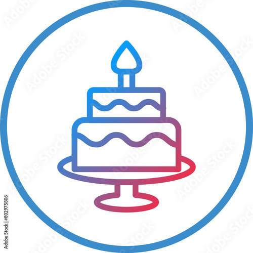 Two Layered Cake Icon Style