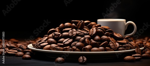 A close up view of dark cof...