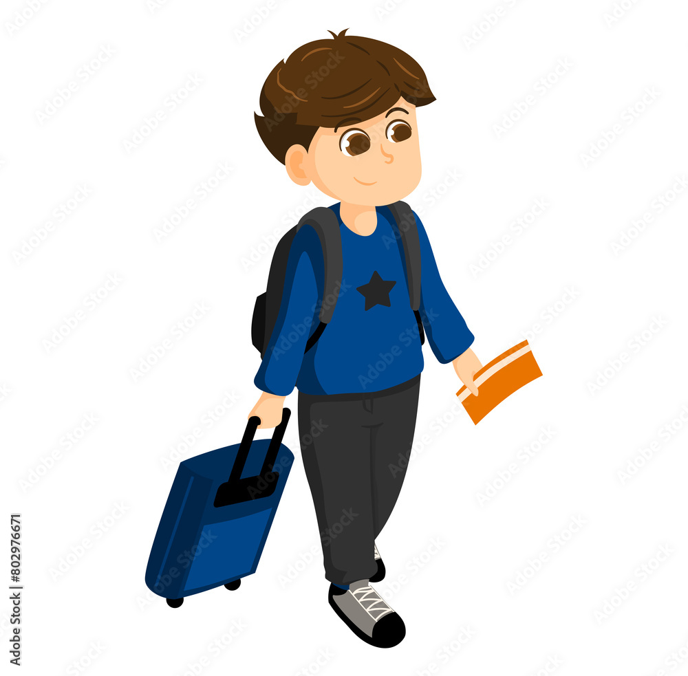 illustration of a man going on vacation illustration of a man going on vacation