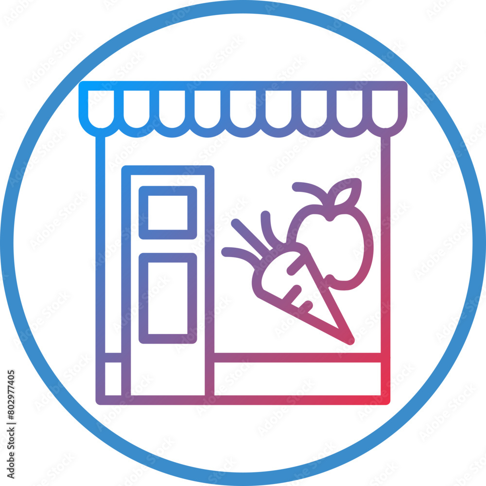 Groceries Store Icon Style Groceries Store Icon Style