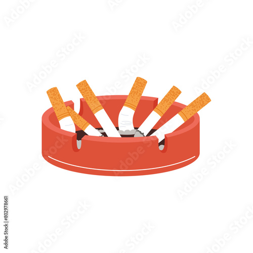 Ashtray with smokes cigarettes