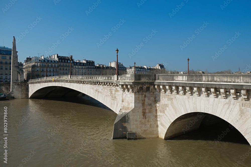 The Pont de la Tournelle, a famous bridge crossing the Seine in Paris, France .