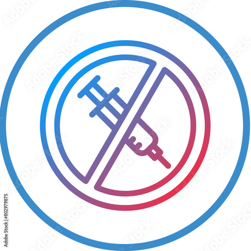 Anti Vaccination Icon Style