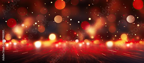A festive Christmas background with vibrant red holiday lights spread across the floor providing a perfect setting for any copy space image