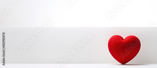 Free Download A copy space image of a red heart stands out against a pristine white background - GFXLoad