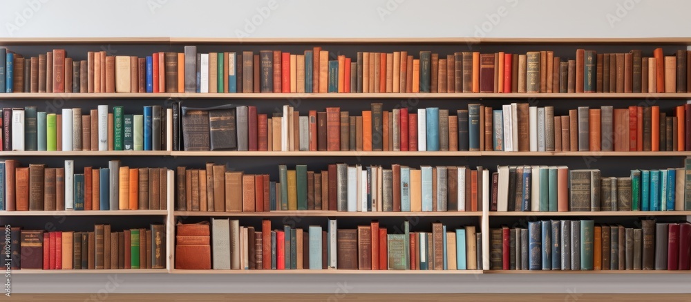 A display of books arranged neatly in rows with plenty of empty space around them for a copy space image A display of books arranged neatly in rows with plenty of empty space around them for a copy space image