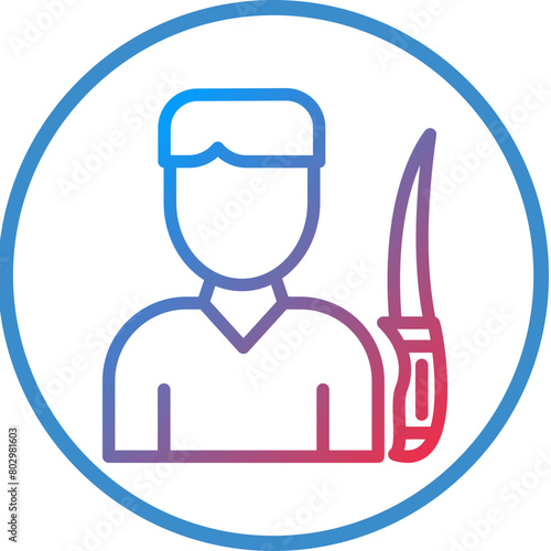 Knife Thrower Icon Style