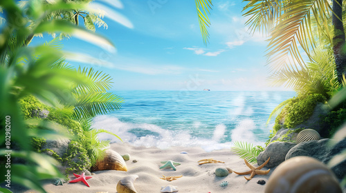 Realistic image with a summer theme business background ideas for sale in high resolution