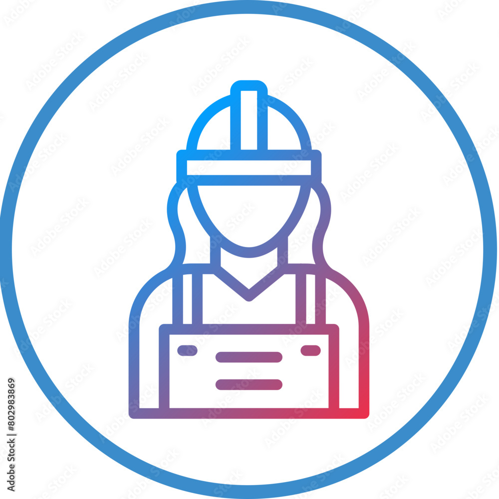 Factory Worker Woman Icon Style Factory Worker Woman Icon Style