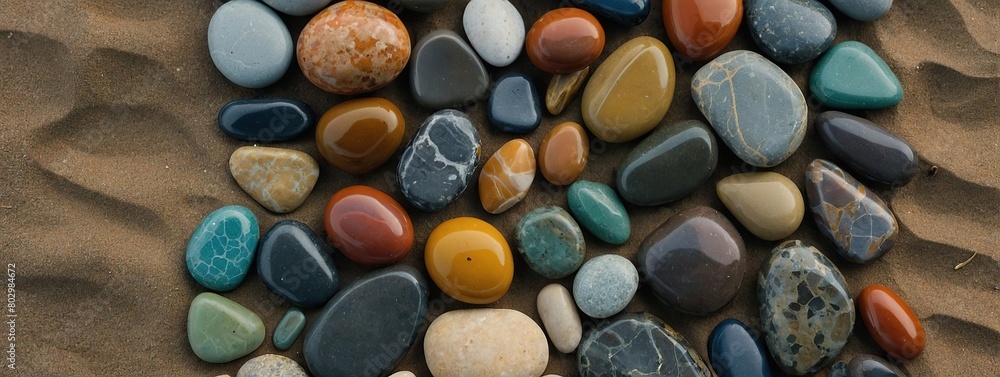 Different colors stone on beach Different colors stone on beach