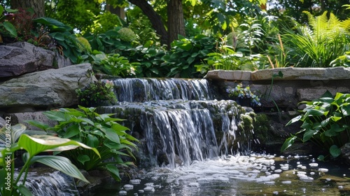 A gentle waterfall can be seen in the background adding to the sense of tranquility.