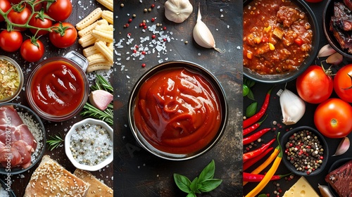 BBQ Sauce Inspiration: Artistic Collage of Ingredients photo