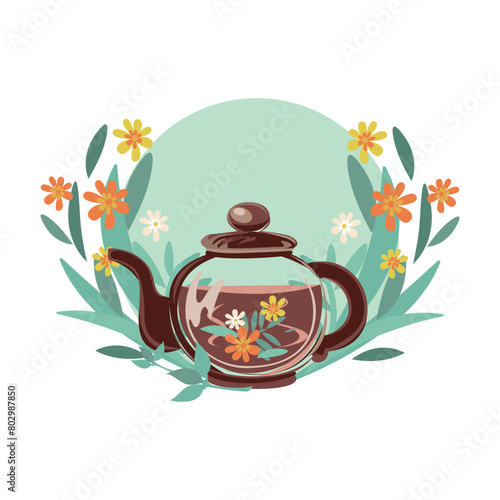Composition of bottles with medicinal herbs, aromatic oils, herbal tinctures and vitamin tea. Herbal medicine. Alternative medicine. Vector illustration for advertising, flyers and social networks.