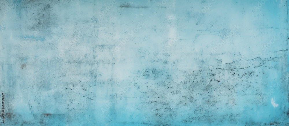 A background image of a light blue cyan stucco wall with a grunge texture perfect for adding text or other elements. with copy space image. Place for adding text or design