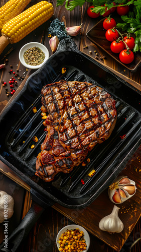 Köstliches Steak auf dem Grill. 