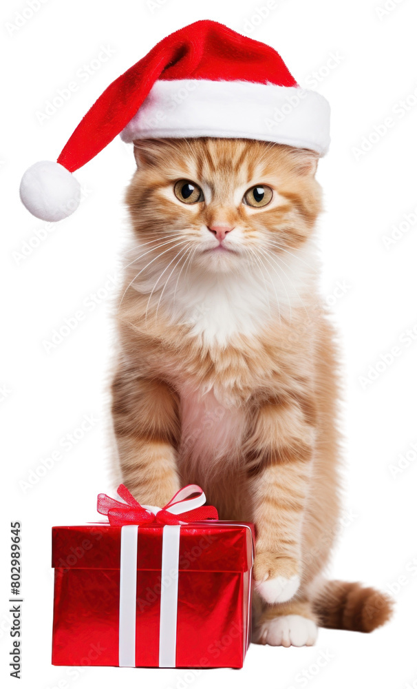 PNG Cat christmas portrait mammal. PNG Cat christmas portrait mammal.