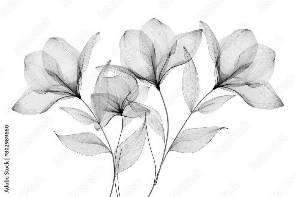 Line art drawing with abstract shape. Abstract Plant Art design background Line art drawing with abstract shape. Abstract Plant Art design background