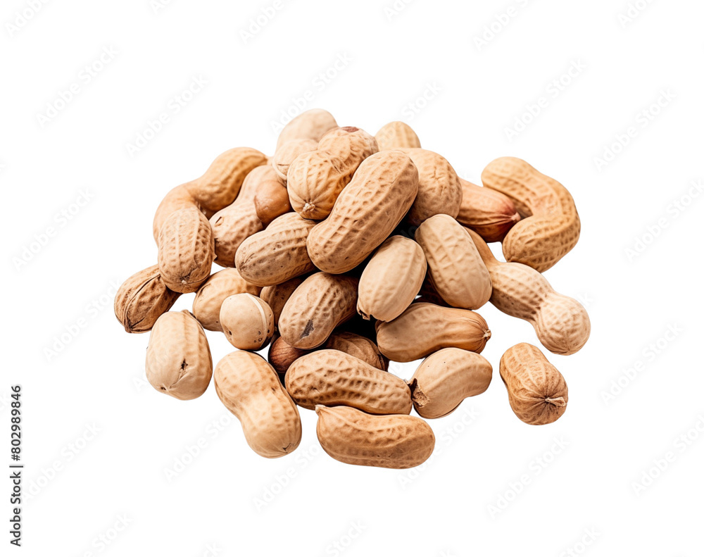 A bunch of raw nuts, stacked and isolated on a transparent background, perfect for food and allergy themes. Generative AI A bunch of raw nuts, stacked and isolated on a transparent background, perfect for food and allergy themes. Generative AI
