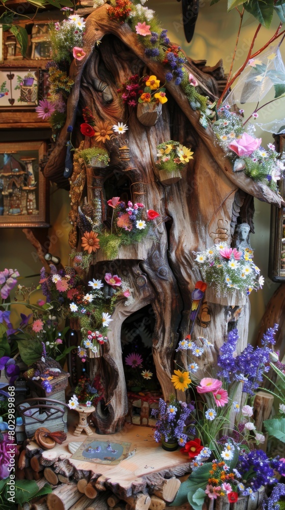Enchanting Fairy Garden: Bouquet of Fairy-Themed Flowers Adorns Bedroom