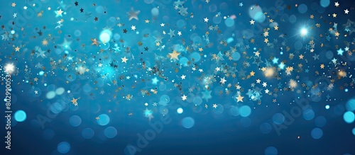 A festive blue background w...