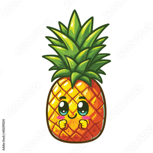 cartoon pineapple vector illustration