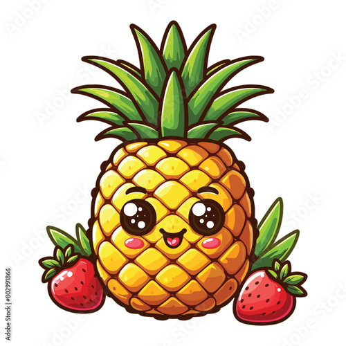 cartoon pineapple vector illustration