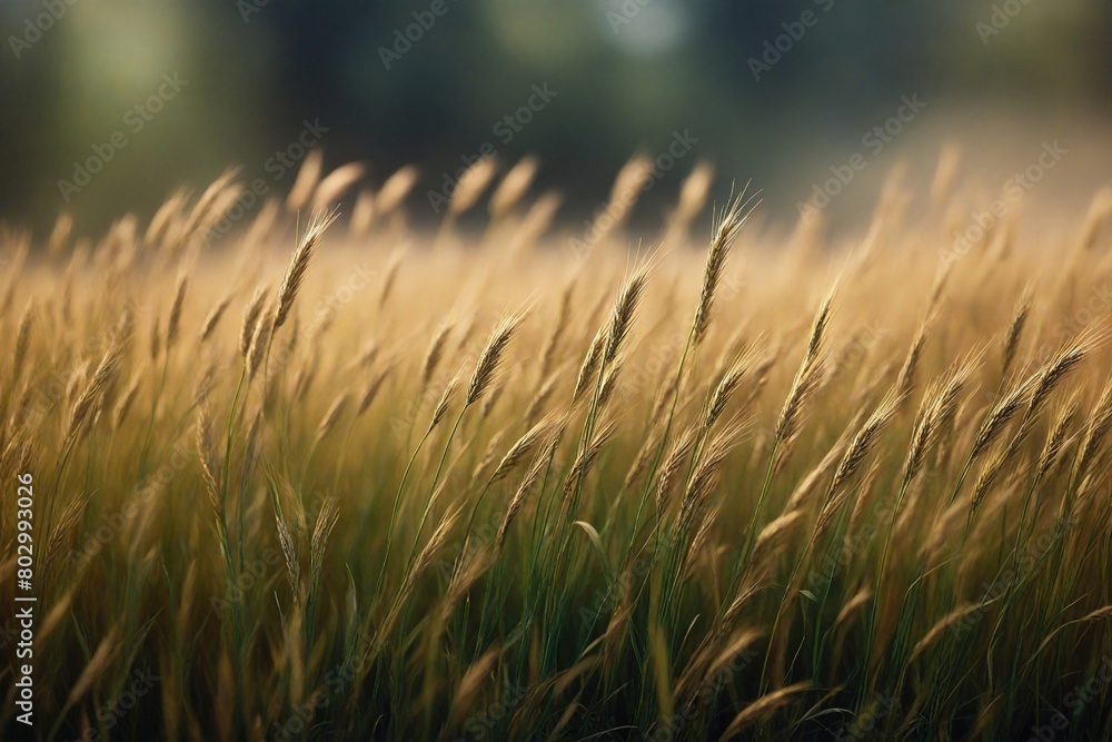Obraz premium wheat field at sunset