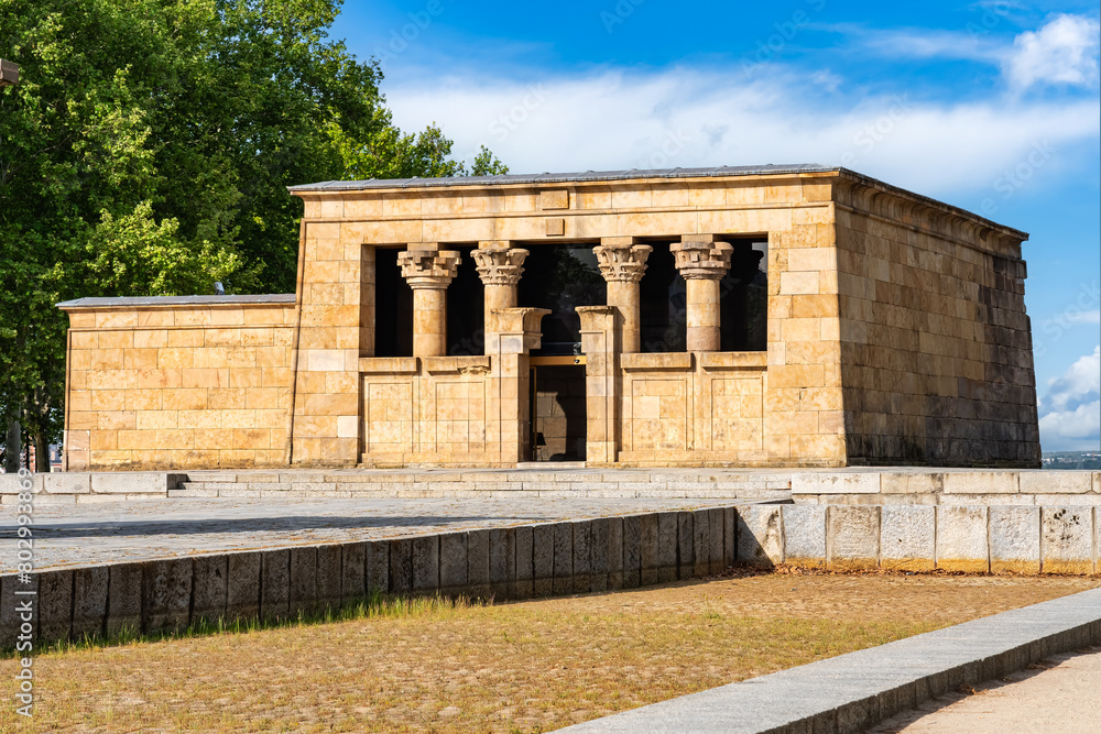 Esplanade that houses the Egyptian Temple of Debod, a gift from Egypt to the city of Madrid, Spain. Esplanade that houses the Egyptian Temple of Debod, a gift from Egypt to the city of Madrid, Spain.