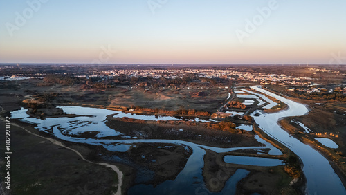 Obraz na płótnie Gachere marshes in Brem sur Mer, Vendee, France w salonie